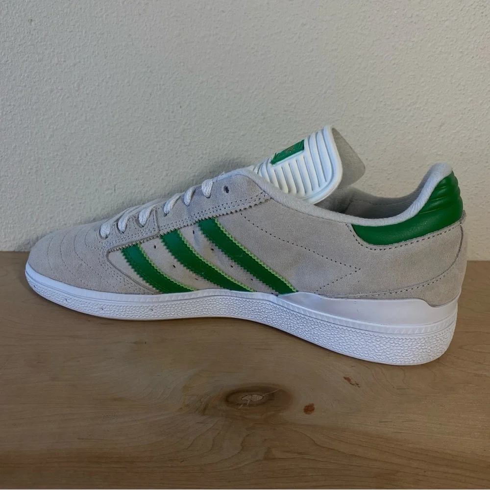 Adidas Busenitz Grey Suede Green Skateboarding Shoe - Size 10